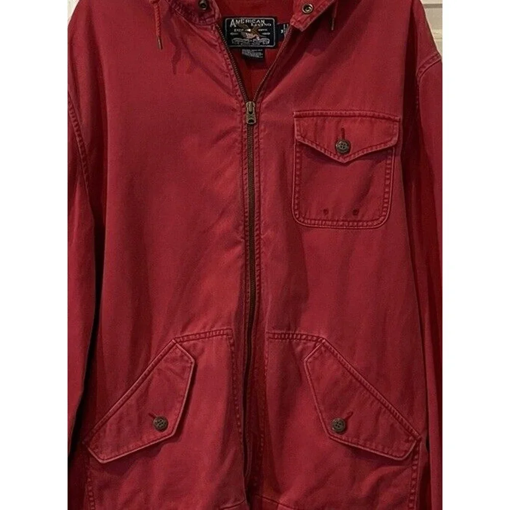 American Living Jean Hoodie Jacket For Men Size Medium 100% Cotton - Picture 6 of 7